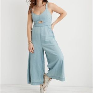 Aerie denim cutout jumpsuit